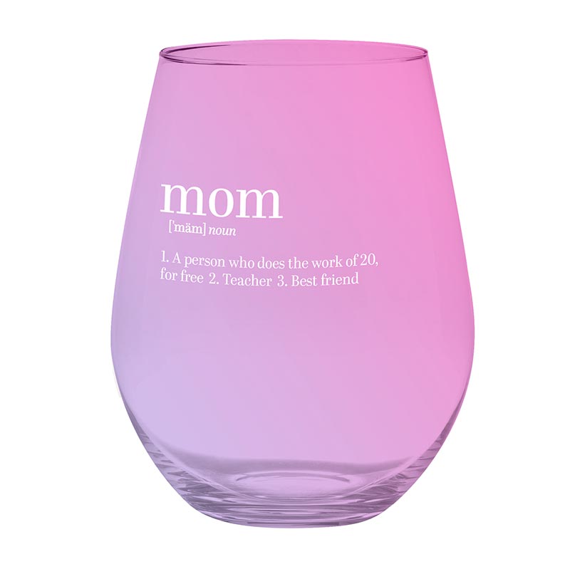 Stemless Wine Glass Mom 30 oz