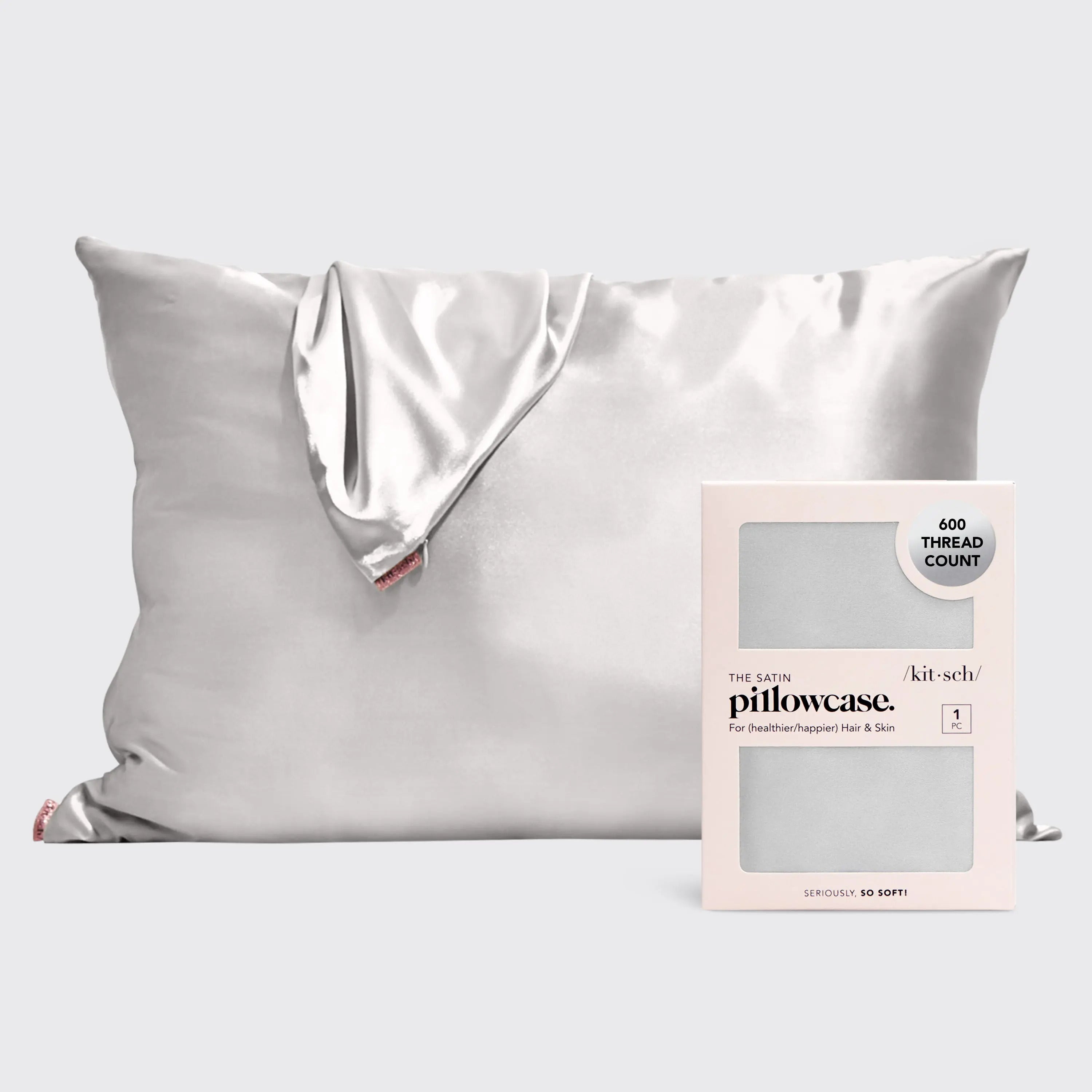 Pillowcase Satin Standard Silver