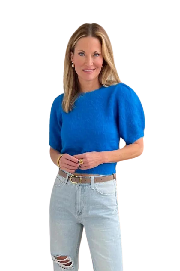 Macy Short Sleeve Sweater Cobalt