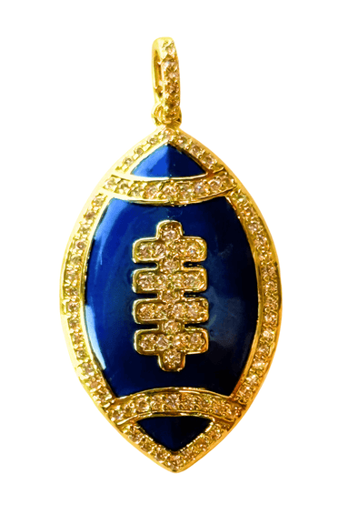 Enamel 18k CZ Football Charms - Beau Kisses