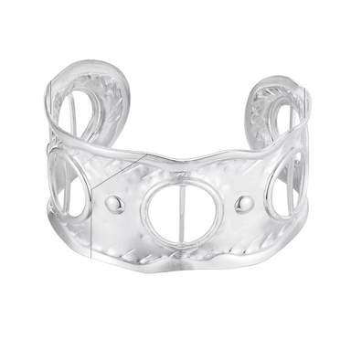 Silver Bangle Bracelet with Scarf Threading Holes - Beau Kisses