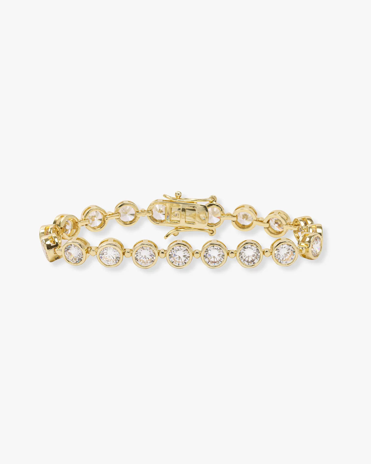 Mama Baroness Tennis Bracelet Gold|White Diamondettes - Beau Kisses