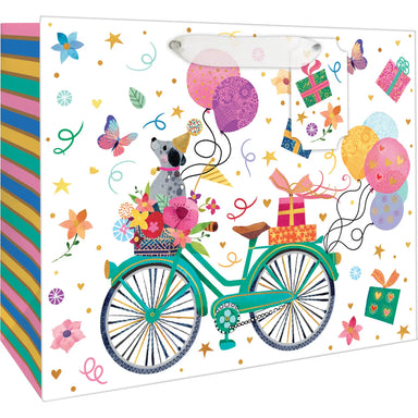 Gift Bag Birthday Bicycles Large - Beau Kisses