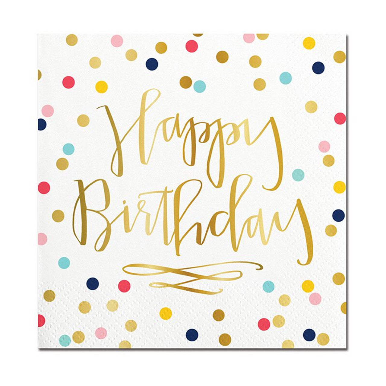 Happy Birthday Dots Foil Beverage Napkins