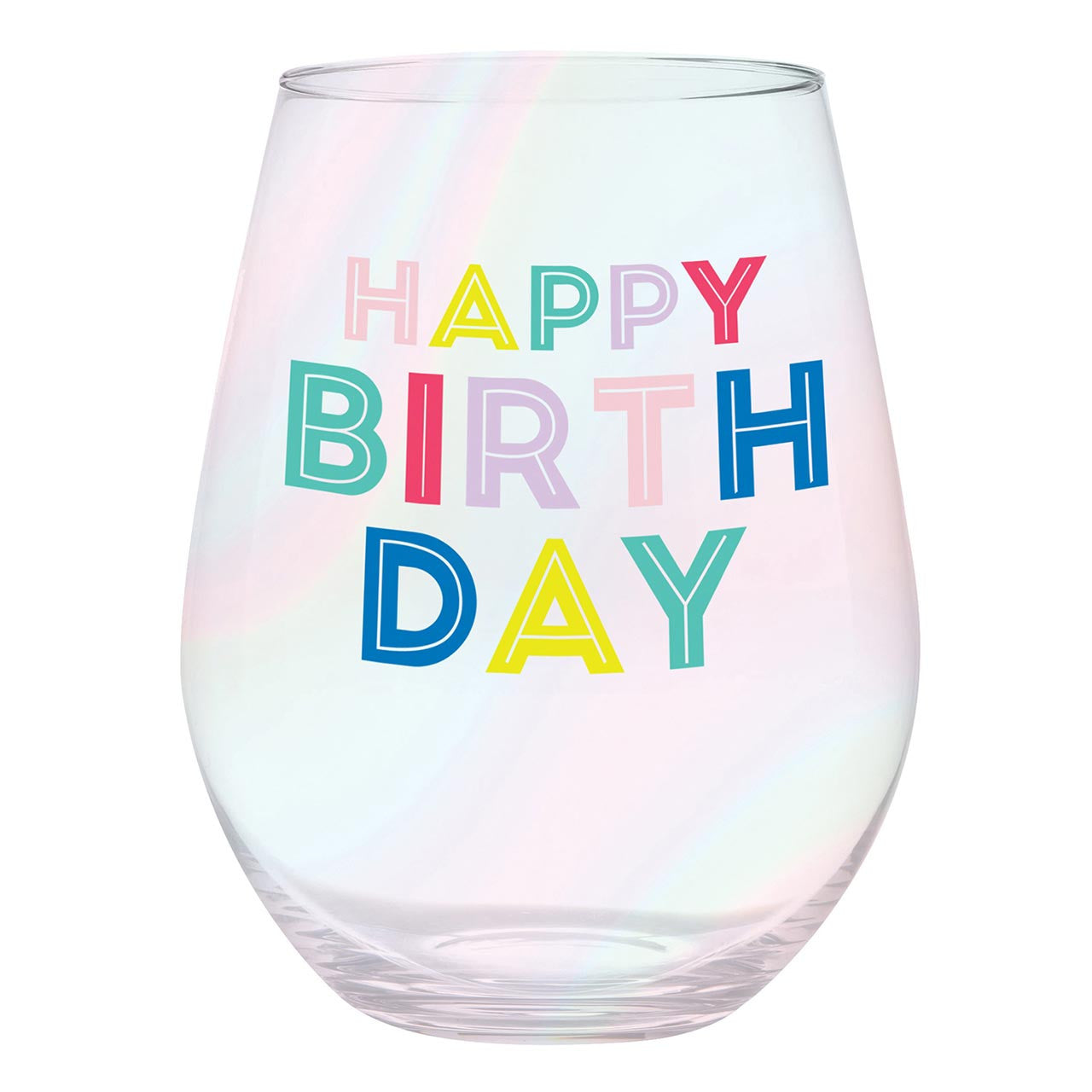 Jumbo Wine Glass Happy Birthday Multi 30oz