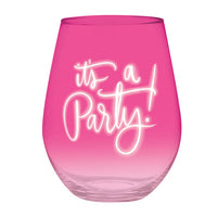 Stemless Wine It's A Party 30oz - Beau Kisses