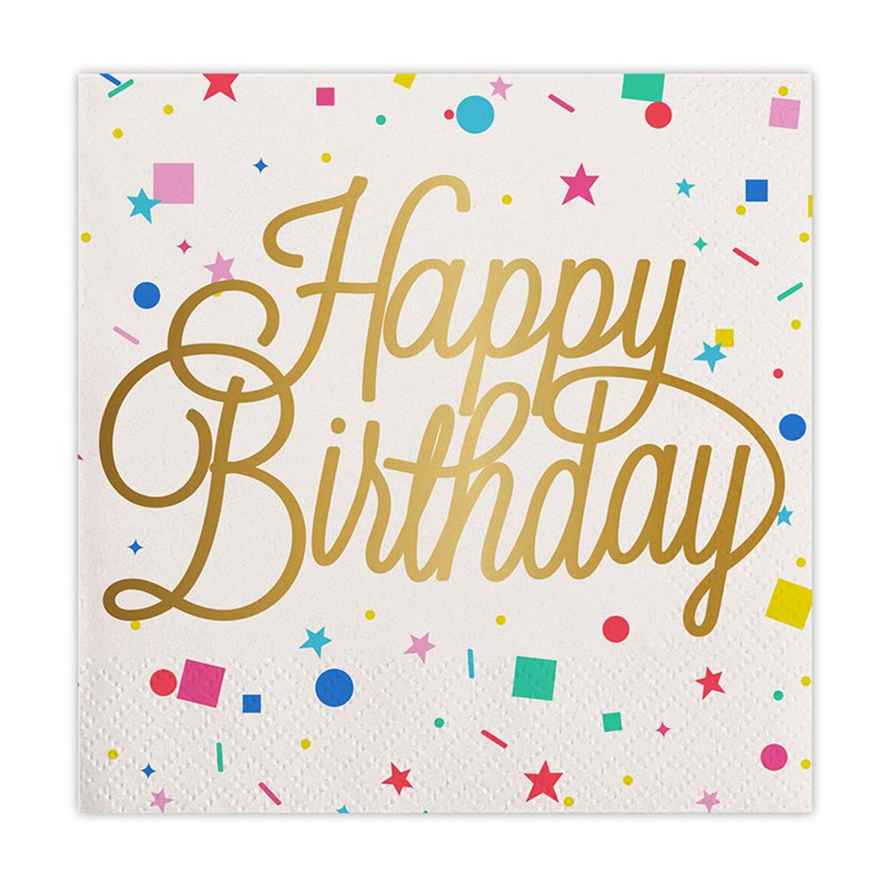 Happy Birthday Confetti Foil Beverage Napkins