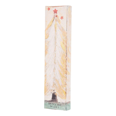 Merry and Bright Gold Christmas Tree Canvas - Beau Kisses