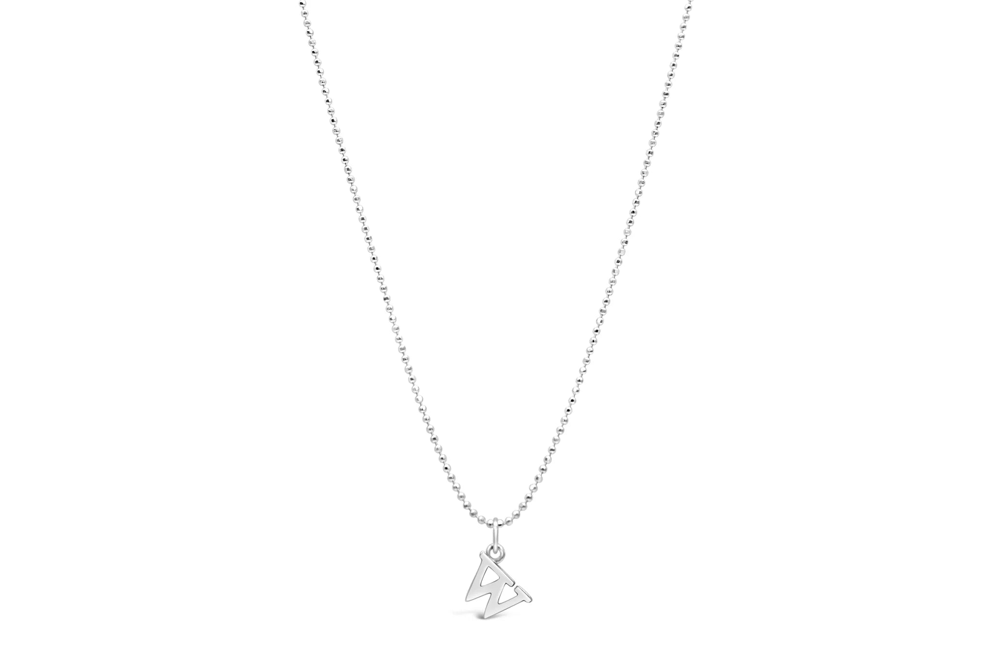 Diamond Cut Love Letter Necklace - W Sterling Silver