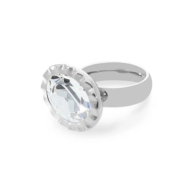 Tivola Unica Big Ring Silver Crystal - Beau Kisses
