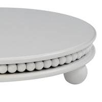 Round Wood Beaded Risers - Set of 2 - White - Beau Kisses