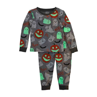 Glow-In-The-Dark Halloween Pajama Gray Set - Beau Kisses