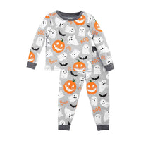 Glow-In-The-Dark Halloween Pajama Gray Set - Beau Kisses