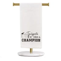 Tailgate Like A Champion Hand Towel White and Black - Beau Kisses