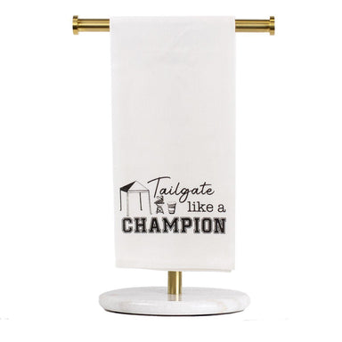 Tailgate Like A Champion Hand Towel White and Black - Beau Kisses