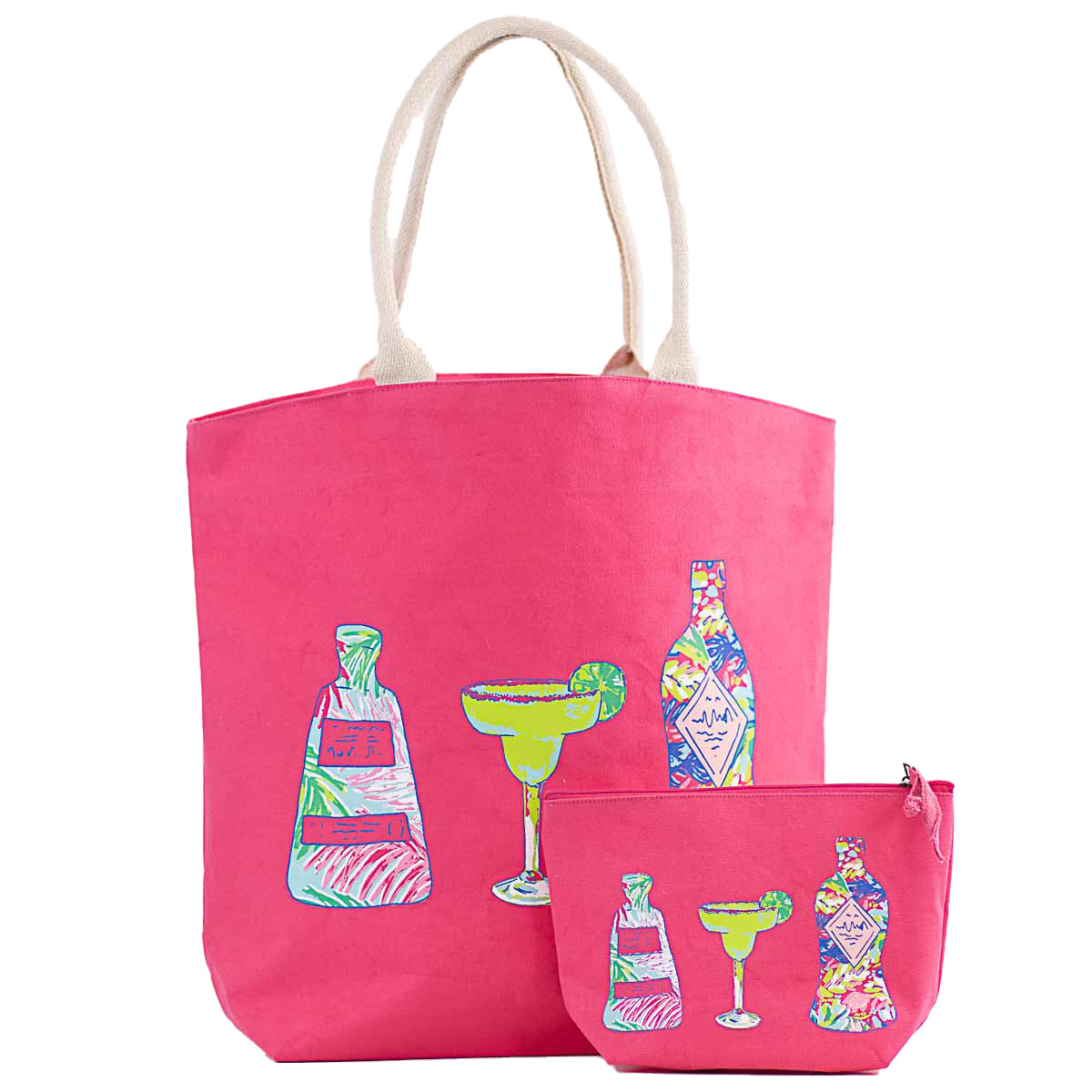 Tequila Sunrise Cosmetic Bag Hot Pink/Multi