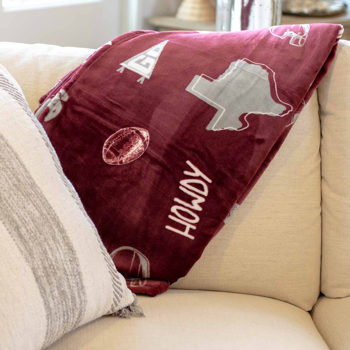 Howdy Pride Throw Maroon