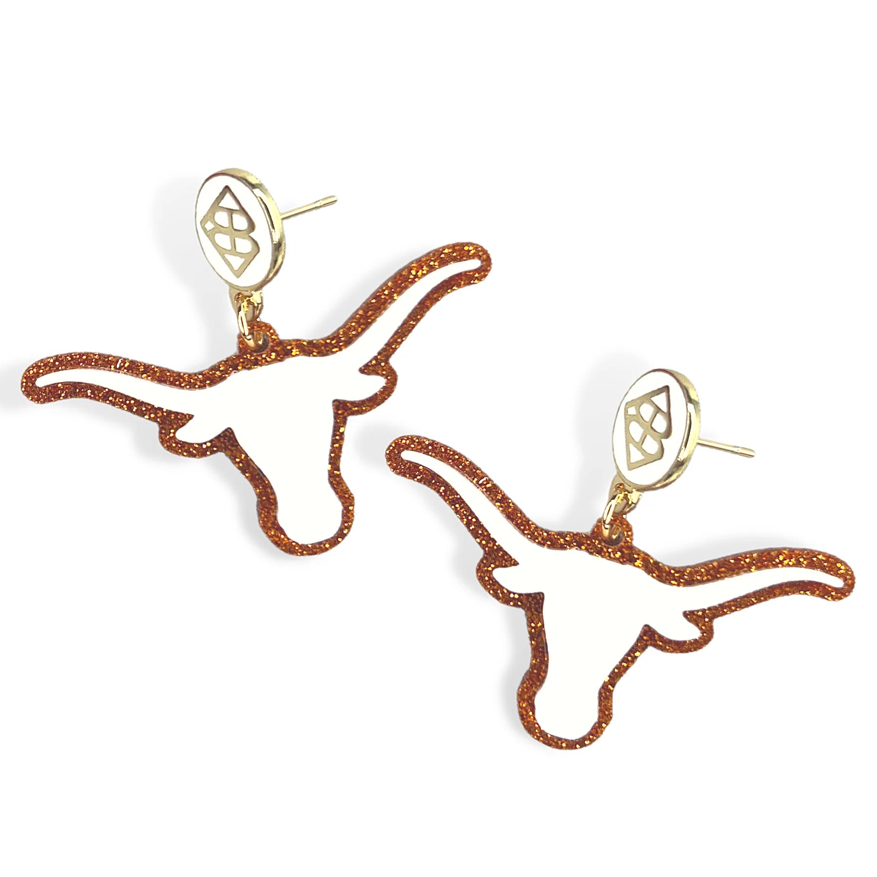 Texas Longhorn Earrings White