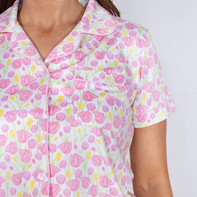Tulip Fields Button Up Sleep Shirt Multi - Beau Kisses