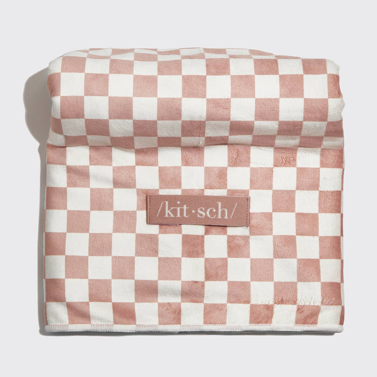 Extra Large Quick Dry Hair Towel Wrap Terracotta Checker - Beau Kisses