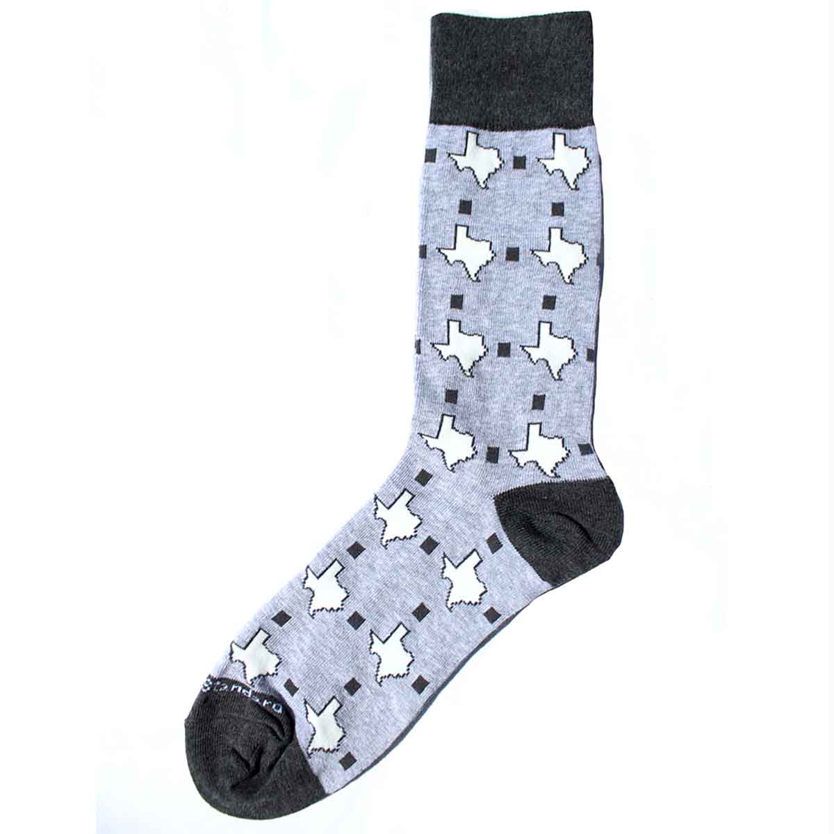 Men's Texas Pride Socks Gray and White