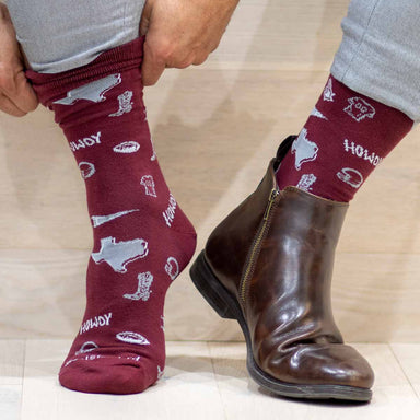 Men's Howdy Pride Socks Maroon/Grey/White - Beau Kisses