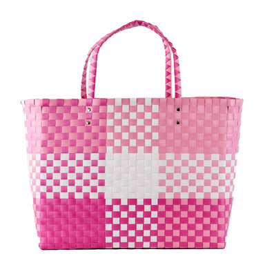 Heather Woven Beach Tote Pink - Beau Kisses