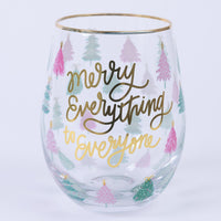 Stemless Wine Glass Merry Everything - Beau Kisses