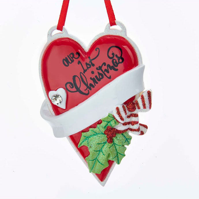 Kurt Adler Our First Christmas Heart Ornament