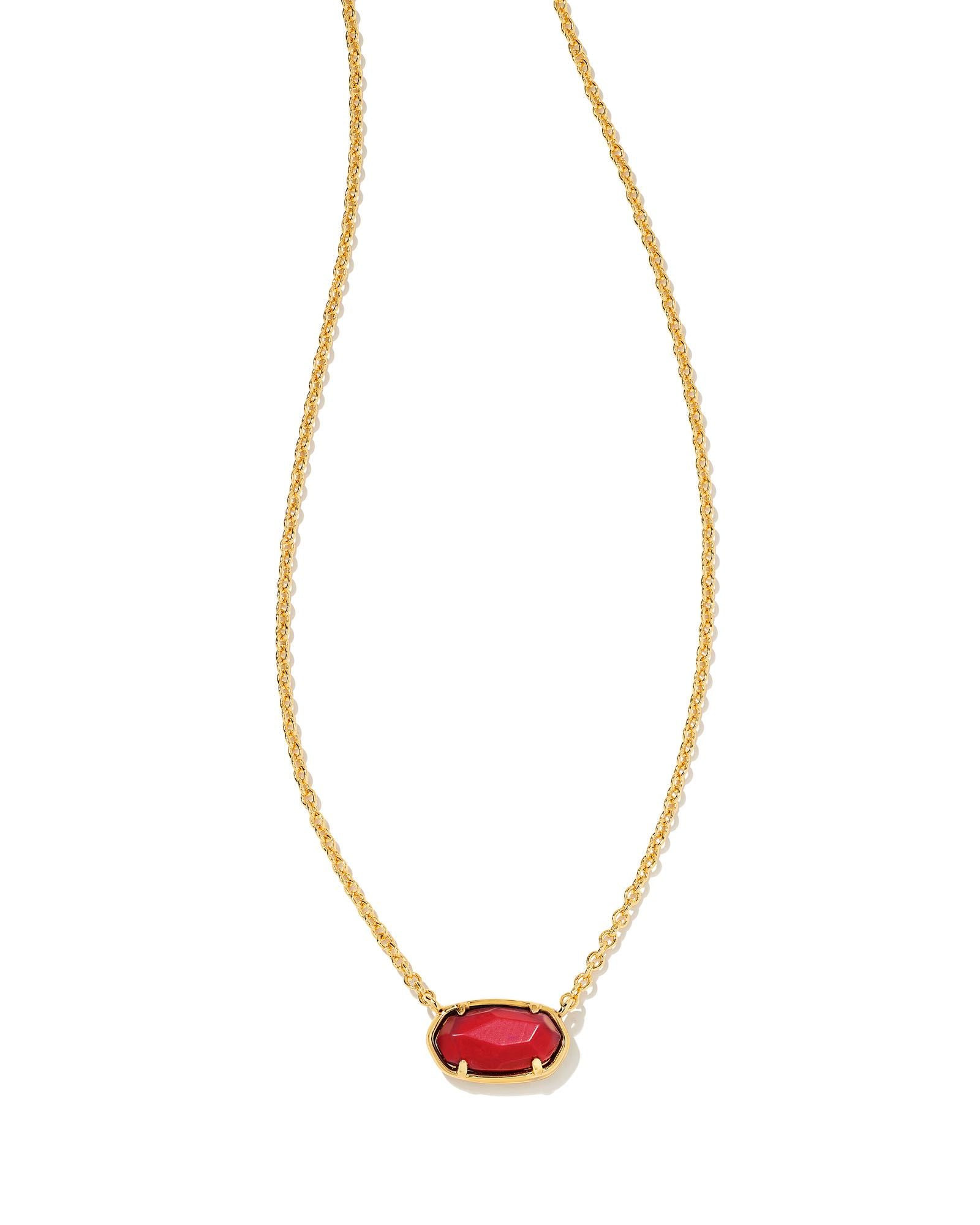 Grayson Short Pendant Necklace Gold Red Illusion