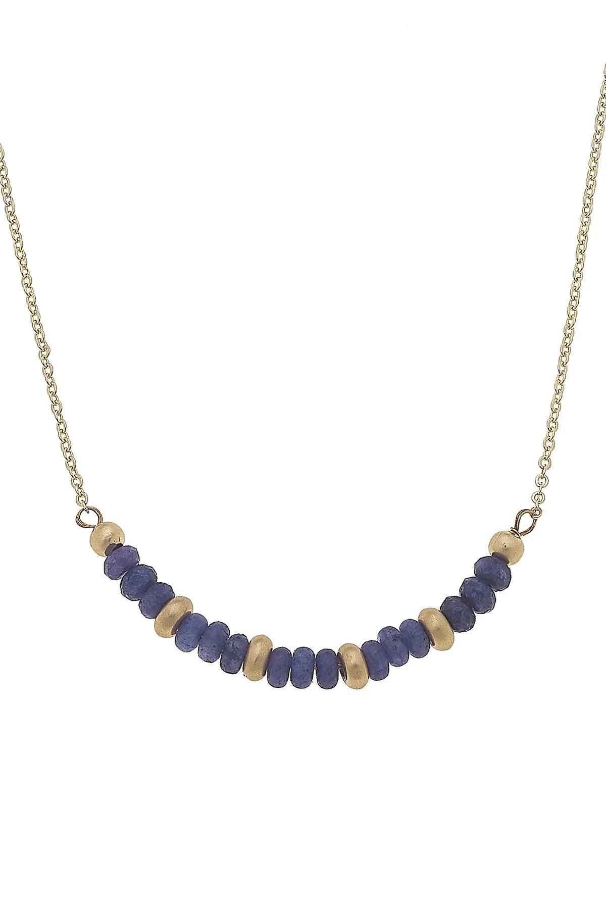 Hallie Semiprecious Beaded Crescent Necklace