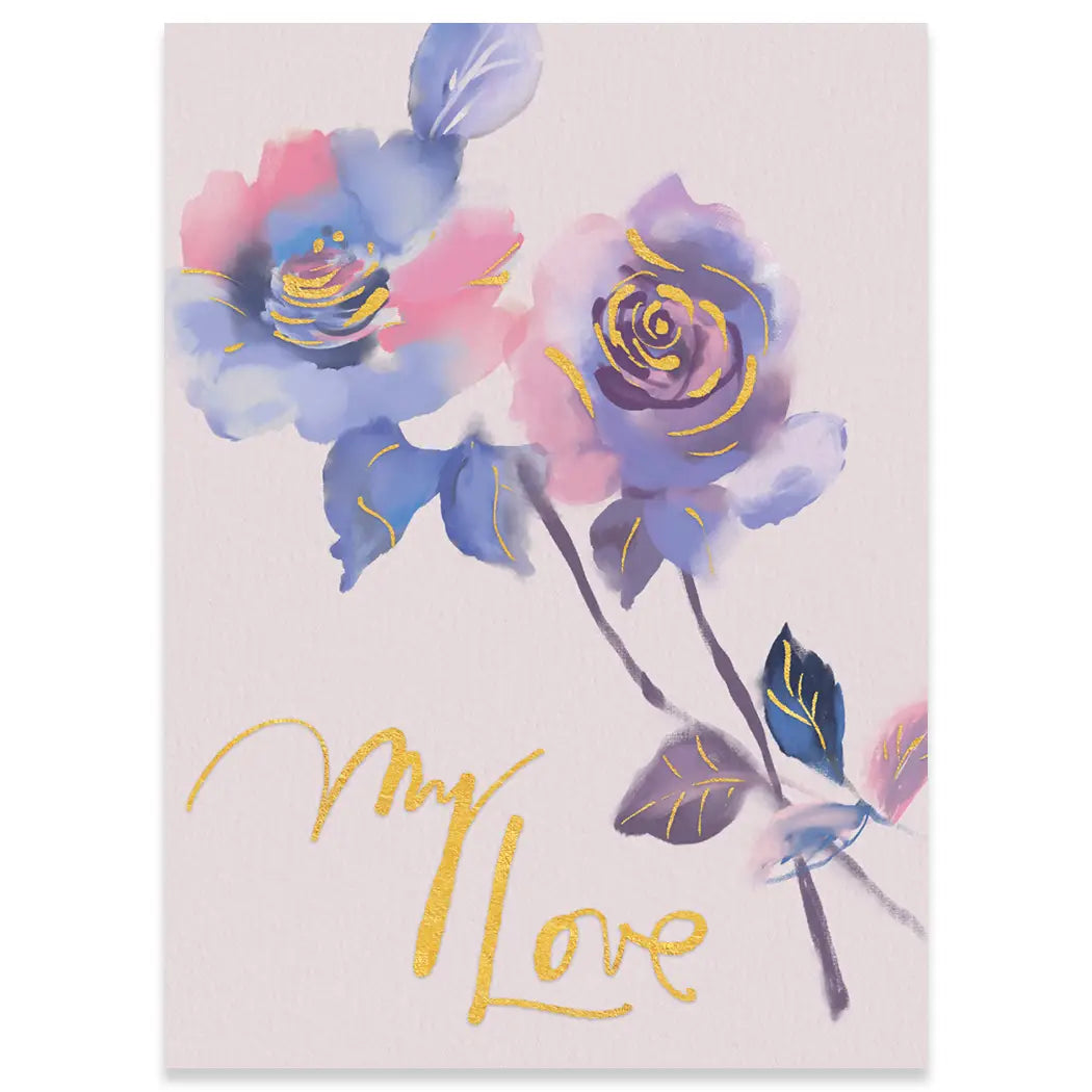 Blue Roses Anniversary Card