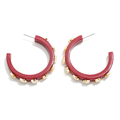 Star Studded Game Day Hoop Earrings - Beau Kisses