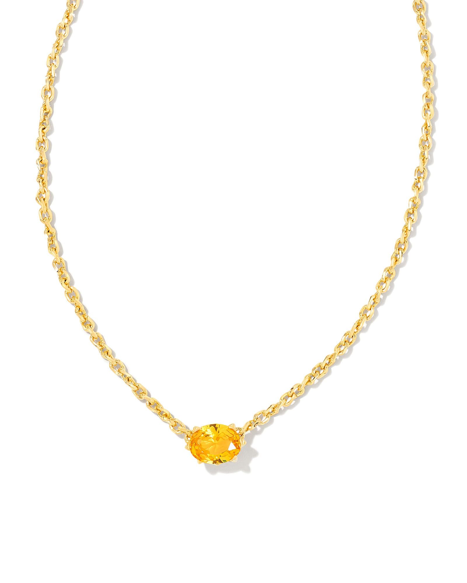 Cailin Pendant Necklace Gold Golden Yellow Crystal