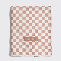 Extra Large Quick Dry Hair Towel Wrap Terracotta Checker - Beau Kisses