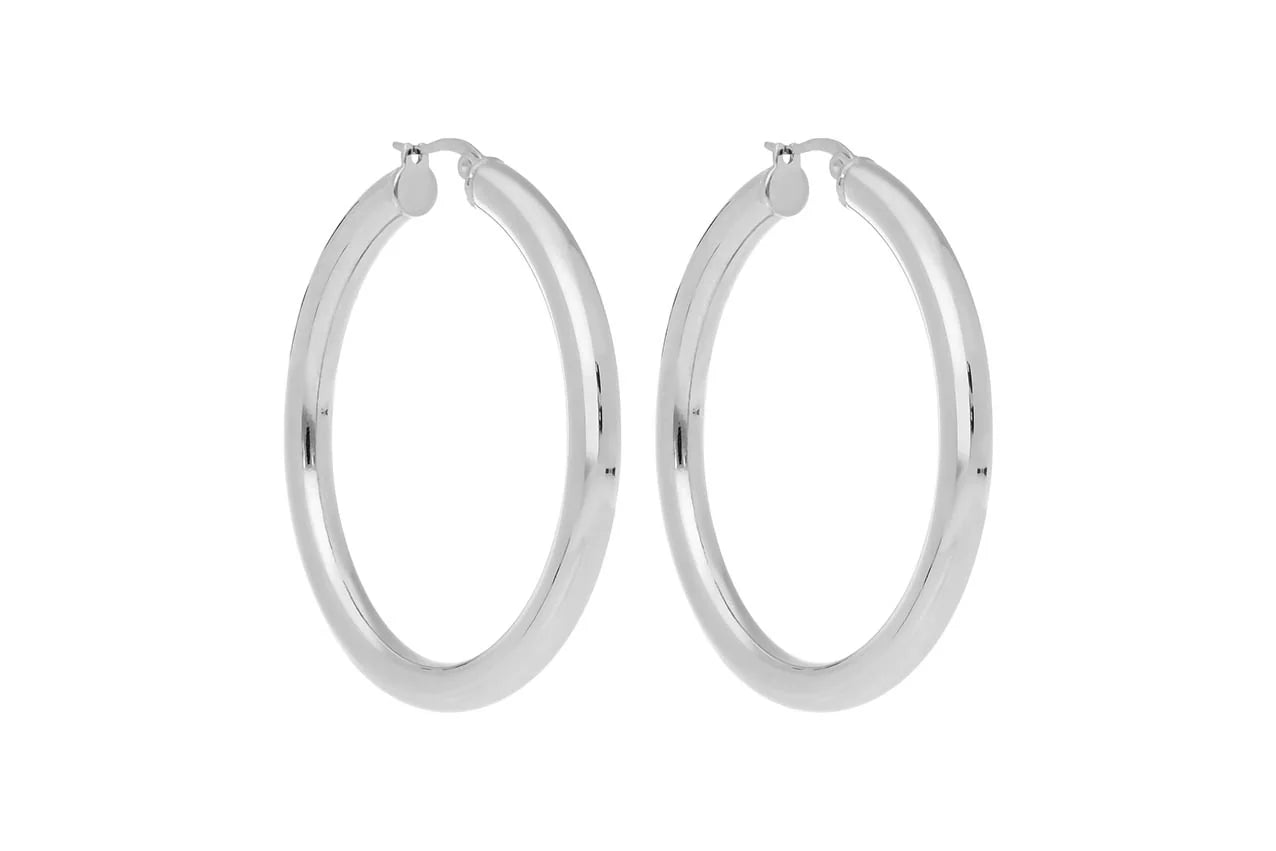 Hoop Earrings Creole ALBARO  50mm Silver