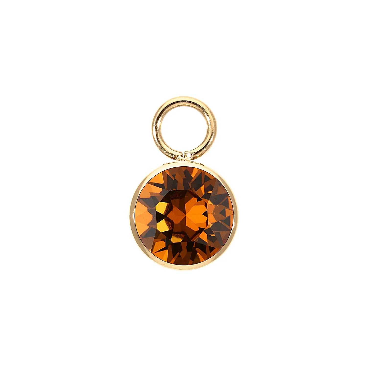 Charm Bottone Gold 10mm Light Amber - Beau Kisses