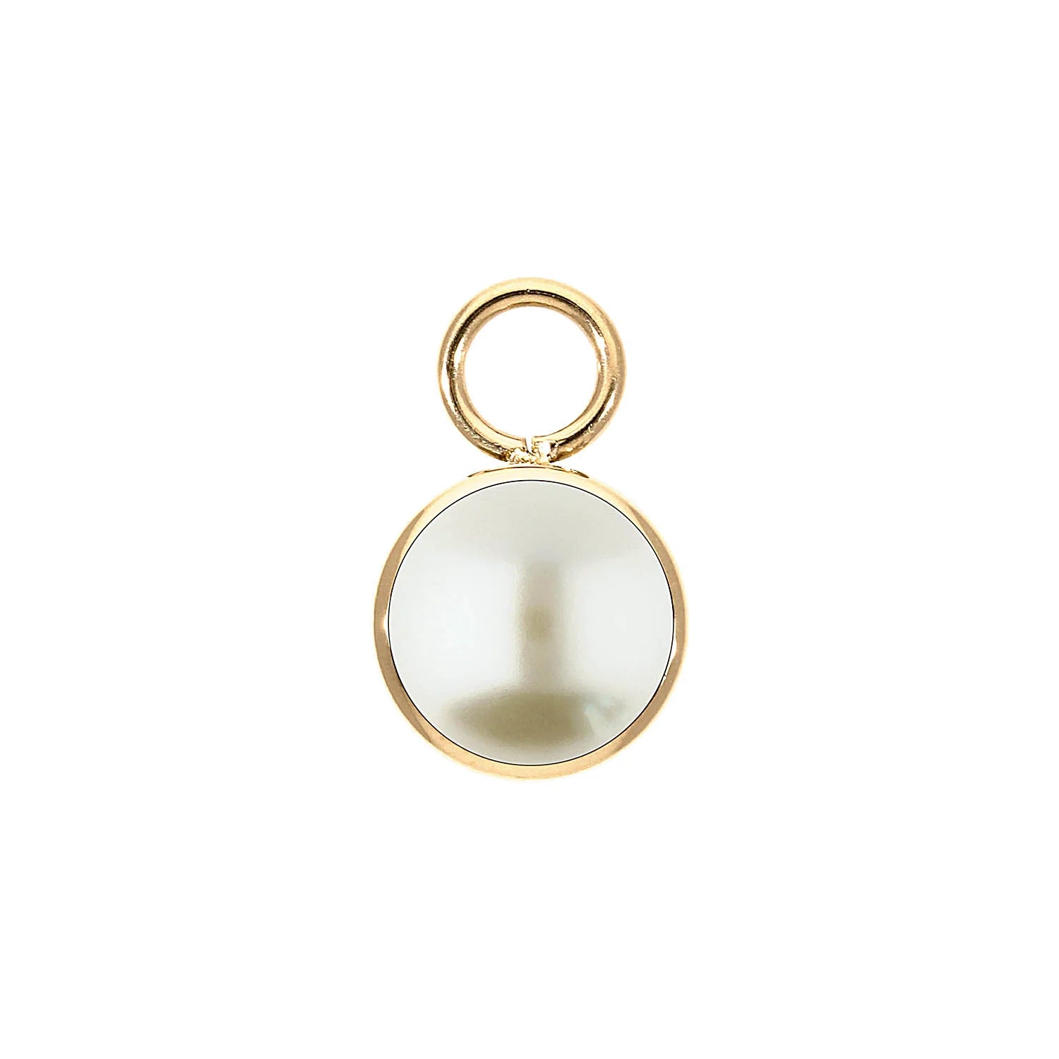 Charm Bottone Gold 10mm Cream Pearl - Beau Kisses