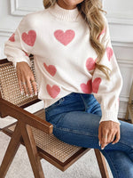 Mockneck Heart Sweater - Beau Kisses