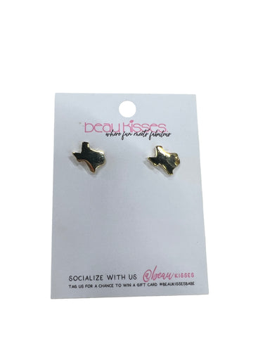 Earring Gold Dipped Texas Stud - Beau Kisses