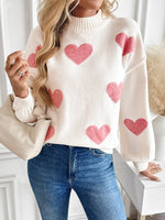 Mockneck Heart Sweater - Beau Kisses