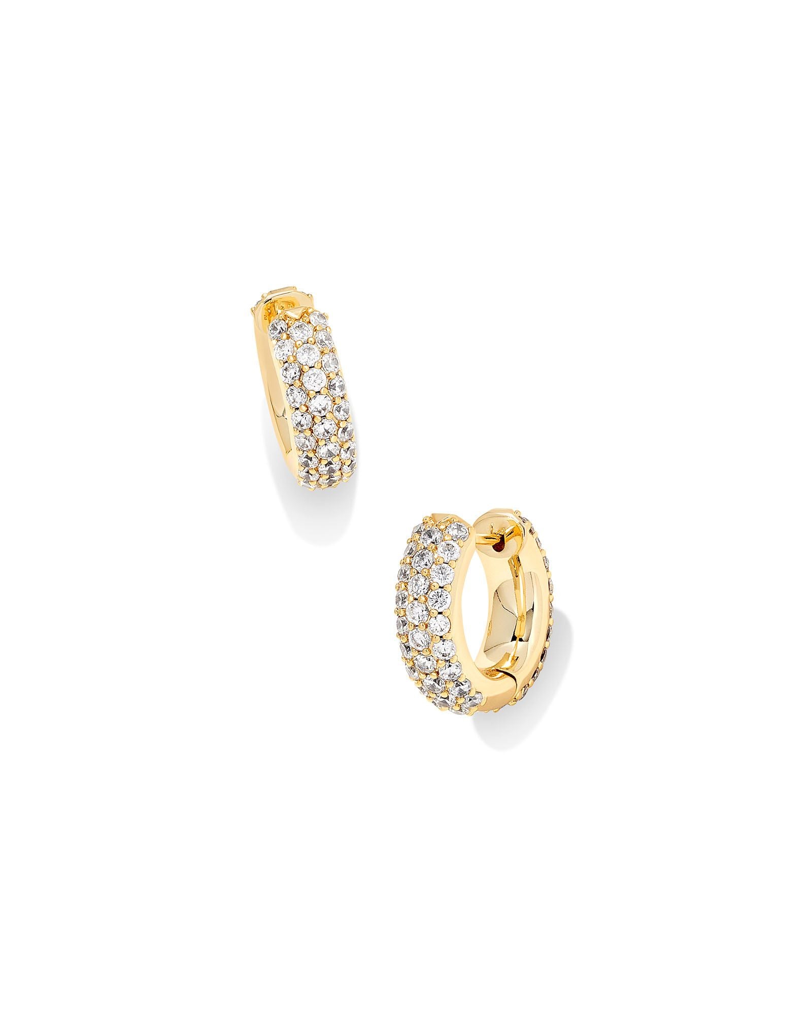 Mikki Pave Huggie Earrings Gold - Beau Kisses