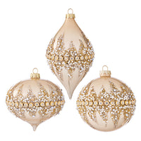 Champagne Wishes Beaded Ornament Gold 4" - Beau Kisses