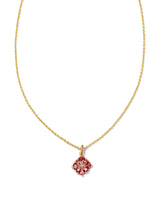 Dira Crystal Short Pendant Necklace Gold Pink Mix - Beau Kisses