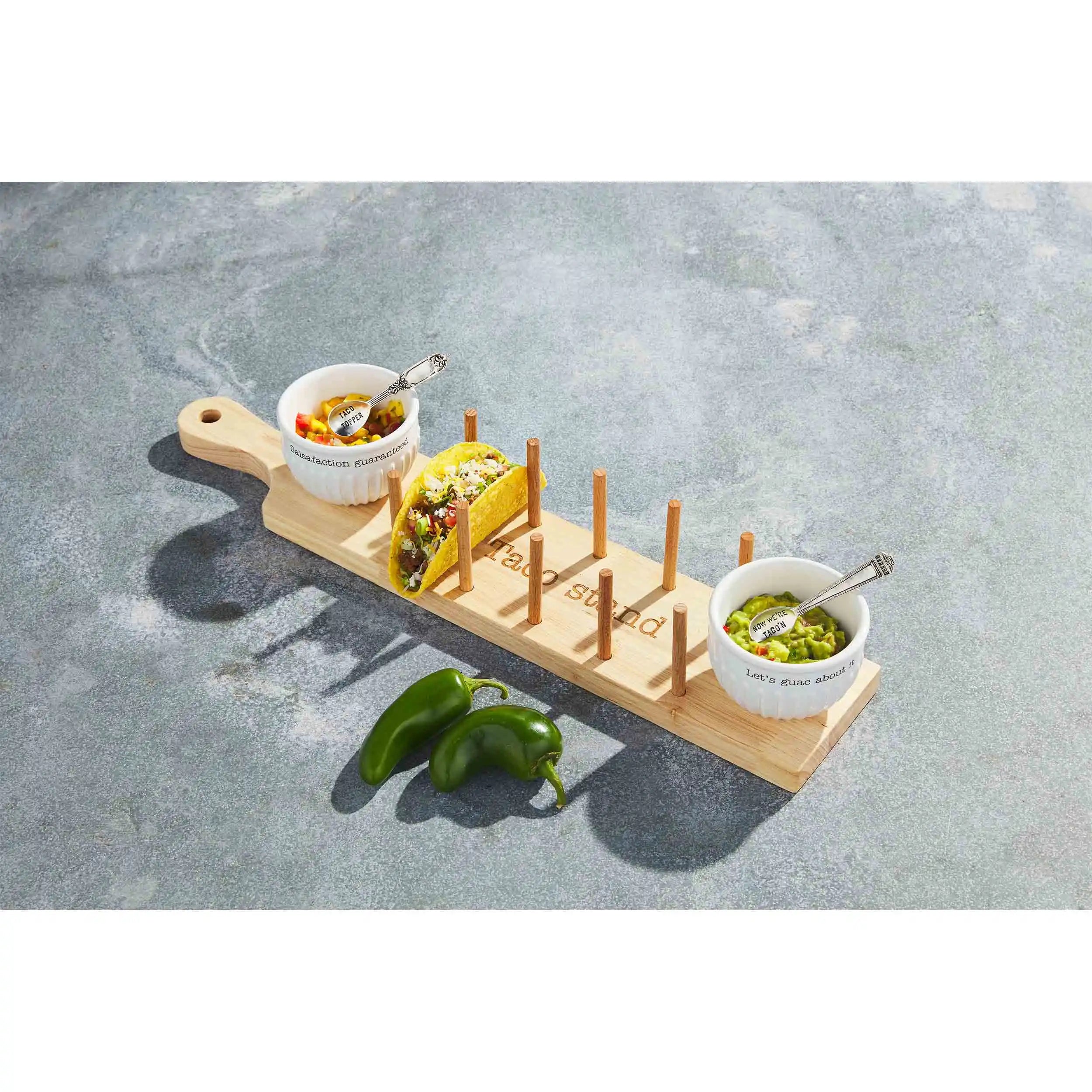 Taco Stand With Dip Cups Set