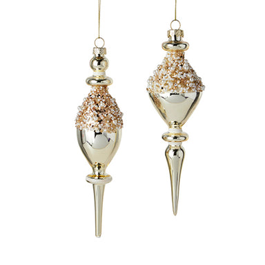 Pearl Beaded Finial Ornament - Beau Kisses