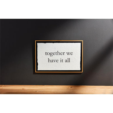 Together We Have It All Brass Plaque - Beau Kisses