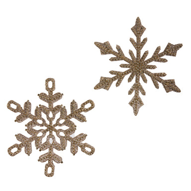 Gold Snowflake Ornament 8" - Beau Kisses