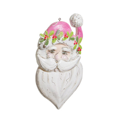 Pink Santa Ornament 5.5" - Beau Kisses