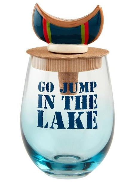 Lake Wine Glass and Stopper Set